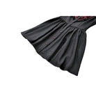 Women's Gothic Ruffle Cutout Heart Mock Neck Long Sleeved Short Dress - Punk Design