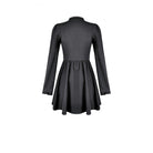 Women's Gothic Ruffle Cutout Heart Mock Neck Long Sleeved Short Dress - Punk Design