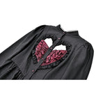 Women's Gothic Ruffle Cutout Heart Mock Neck Long Sleeved Short Dress - Punk Design