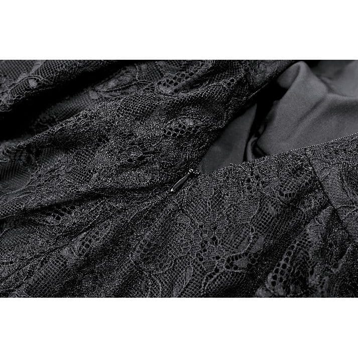 Darkinlove Women's Gothic Ruffle High/Low Hem Slip Dress