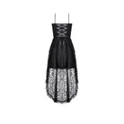Darkinlove Women's Gothic Ruffle High/Low Hem Slip Dress
