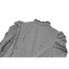 Darkinlove Women's Gothic Ruffle Lace Patchwork Pinstripe Long Sleeve Blouse