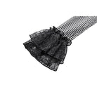 Darkinlove Women's Gothic Ruffle Lace Patchwork Pinstripe Long Sleeve Blouse