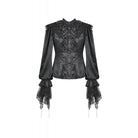 Darkinlove Women's Gothic Ruffle Lace Splice Lantern Sleeved Shirt