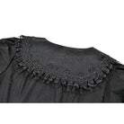Darkinlove Women's Gothic Ruffle Peter Pan Collar Puff Short Sleeve Blouse