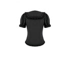 Darkinlove Women's Gothic Ruffle Peter Pan Collar Puff Short Sleeve Blouse