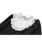 Darkinlove Women's Gothic Ruffle Turn-down Collar Contrast Color Bishop Sleeve Short Dress