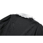 Darkinlove Women's Gothic Ruffle Turn-down Collar Contrast Color Bishop Sleeve Short Dress