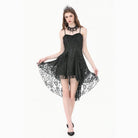 Darkinlove Women's Gothic Ruffled High-Low Lace Slip Dress