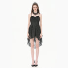 Darkinlove Women's Gothic Ruffled High-Low Lace Slip Dress