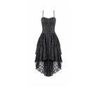 Darkinlove Women's Gothic Ruffled High-Low Lace Slip Dress