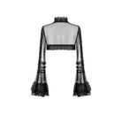Darkinlove Women's Gothic Ruffled High Neck Flare Sleeve Mesh Cape