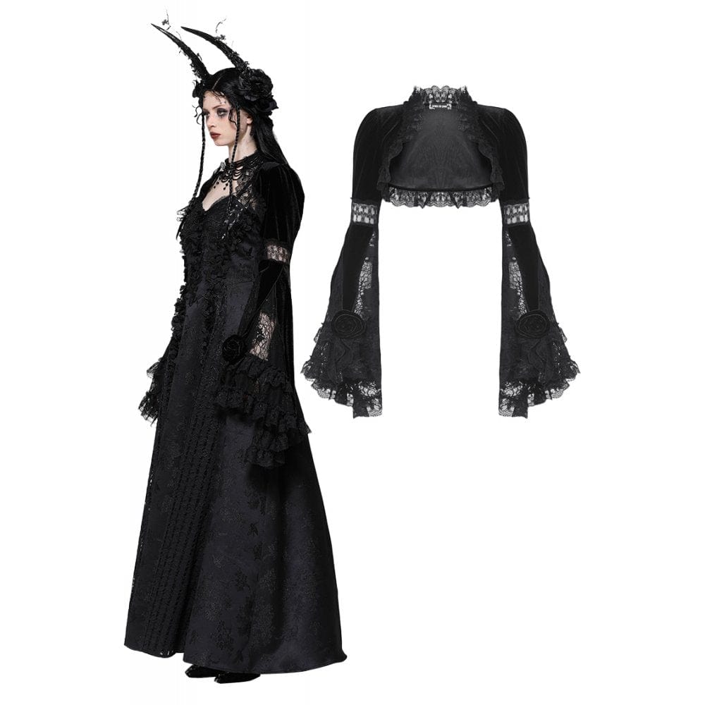 Darkinlove Women's Gothic Ruffled Lace Cape