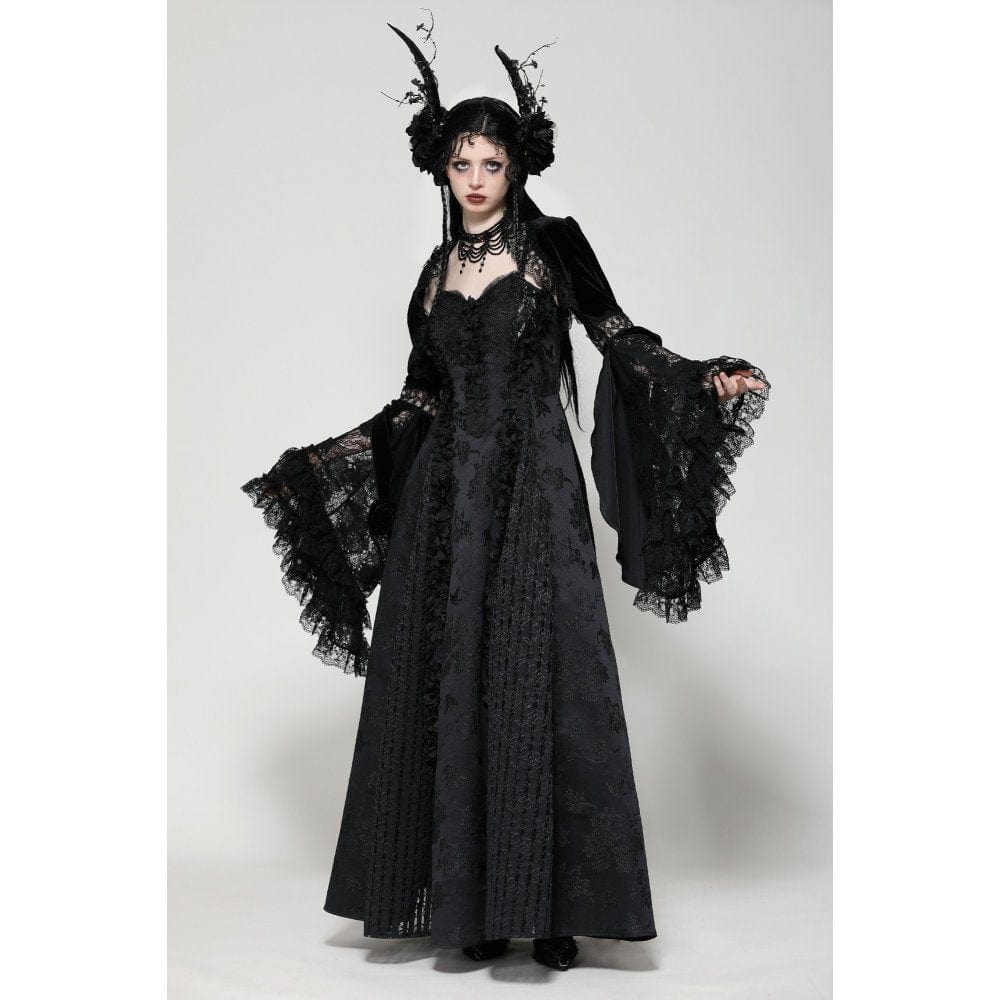 Darkinlove Women's Gothic Ruffled Lace Cape