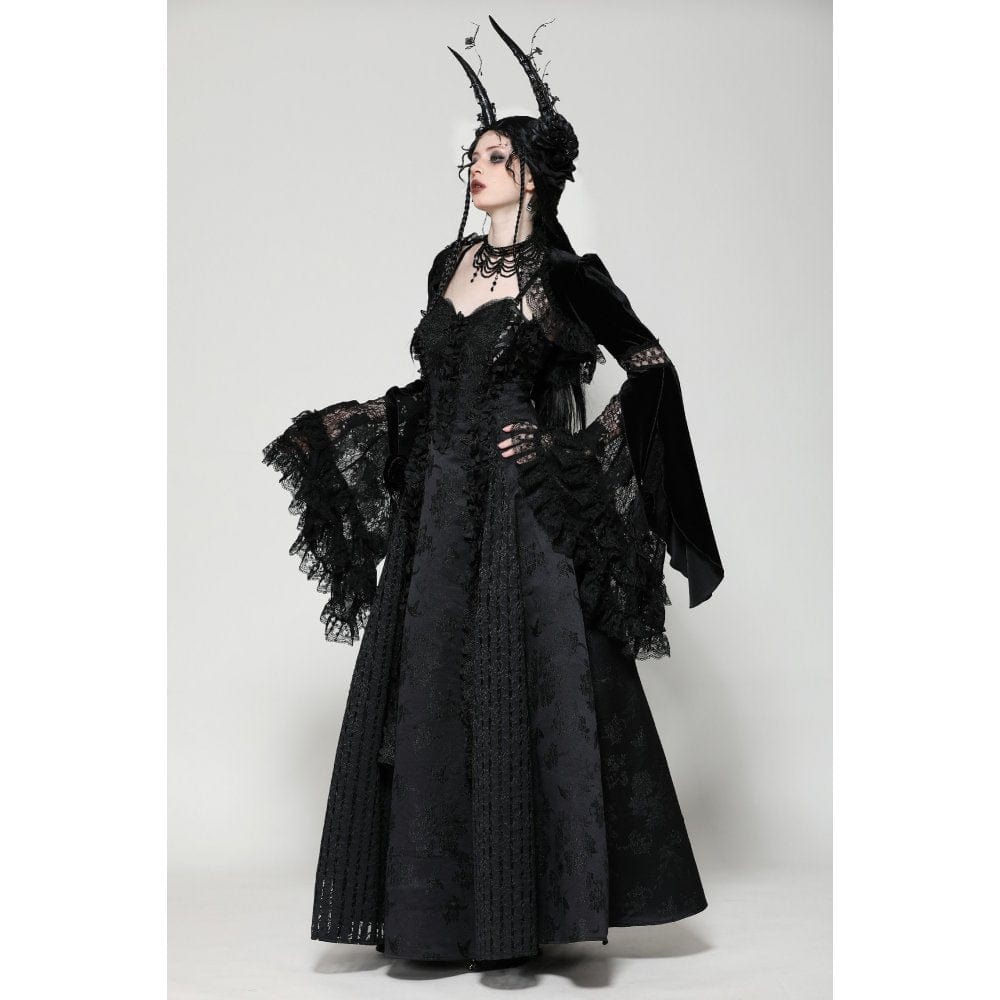 Darkinlove Women's Gothic Ruffled Lace Cape