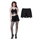Darkinlove Women's Gothic Ruffled Lace Splice Shorts