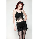 Darkinlove Women's Gothic Ruffled Lace Splice Shorts
