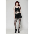 Darkinlove Women's Gothic Ruffled Lace Splice Shorts