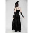 Darkinlove Women's Gothic Ruffled Lace Splice Velvet Corset Slip Dress