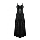 Darkinlove Women's Gothic Ruffled Lace Splice Velvet Corset Slip Dress