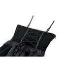 Darkinlove Women's Gothic Ruffled Lace Splice Velvet Corset Slip Dress