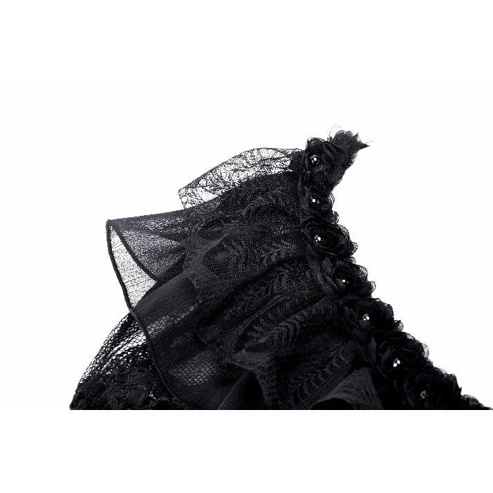 Darkinlove Women's Gothic Ruffled Lace Strap Cape