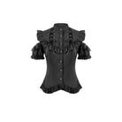 Darkinlove Women's Gothic Ruffled Lace-up Cutout Short Sleeve Shirt