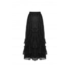 Darkinlove Women's Gothic Ruffled Layered Lace Long Skirt