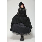 Darkinlove Women's Gothic Ruffled Sheer Lace Shirt