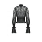 Darkinlove Women's Gothic Ruffled Sheer Lace Shirt