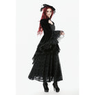 Darkinlove Women's Gothic Ruffled Tiered Hem High Low Puff Sleeved Jacket