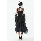 Darkinlove Women's Gothic Ruffles Bow Tie Lace Top with Tassels