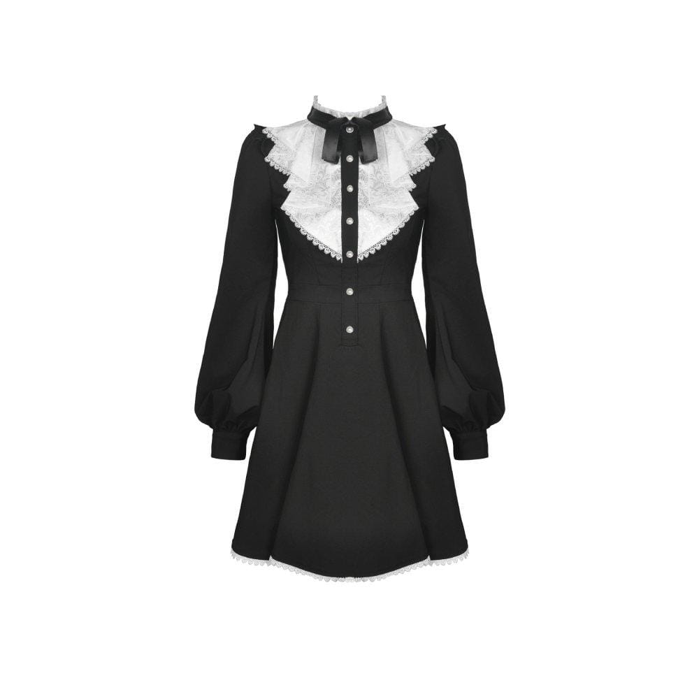 Darkinlove Women's Gothic Ruffles Collar Dresses