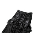 Darkinlove Women's Gothic Ruffles Velvet Sheer Lace Maxi Skirt