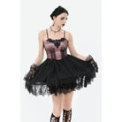 Darkinlove Women's Gothic Satin Multilayered Slip Dress