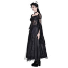 Darkinlove Women's Gothic Sheer Rose Lace Splice Ruffle Flare Sleeve Top