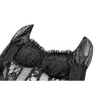 Darkinlove Women's Gothic Sheer Rose Lace Splice Ruffle Flare Sleeve Top