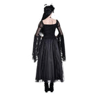 Darkinlove Women's Gothic Sheer Rose Lace Splice Ruffle Flare Sleeve Top