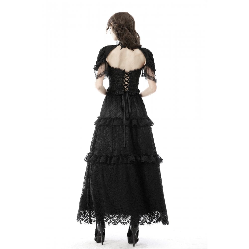 Darkinlove Women's Gothic Short Sleeved Floral Lace Cape