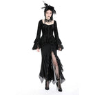 Darkinlove Women's Gothic Side Slit Ruffled Fishtail Skirt