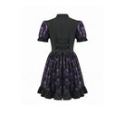 Darkinlove Women's Gothic Skull Printed Puff Short Sleeve Dress