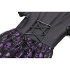 Darkinlove Women's Gothic Skull Printed Puff Short Sleeve Dress