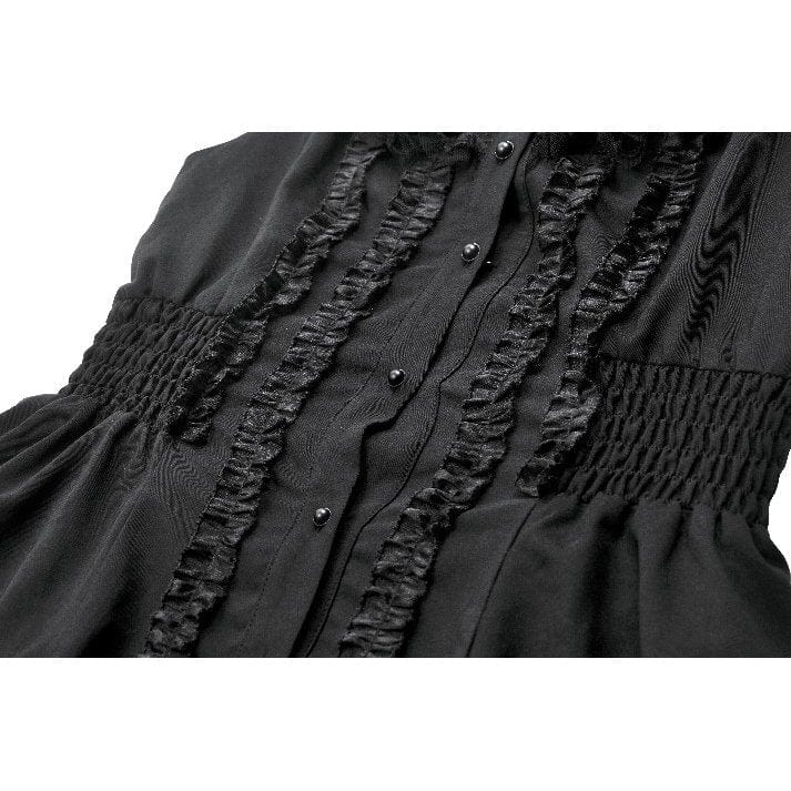 Darkinlove Women's Gothic Sleeveless Button-Front Dress