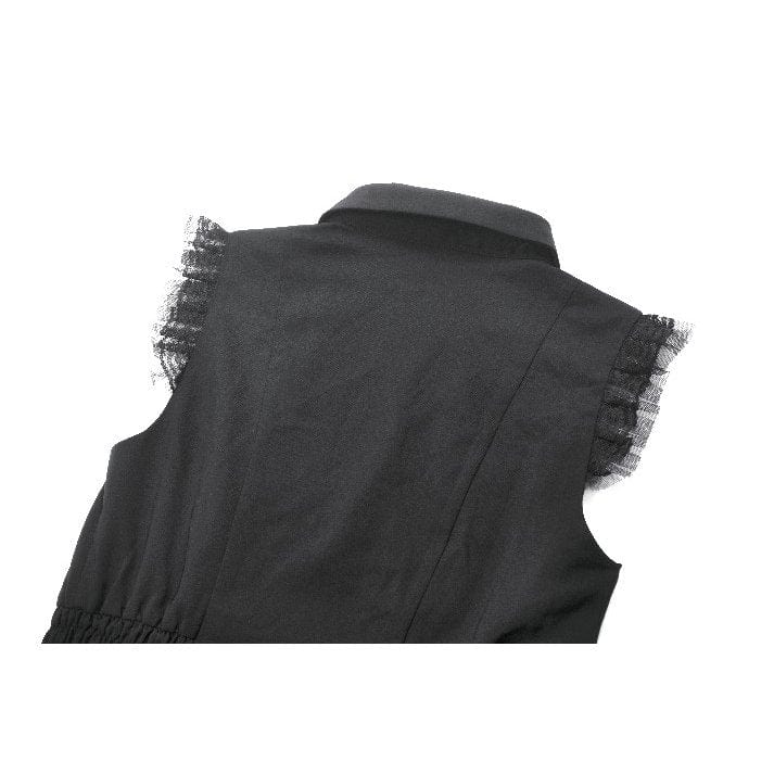 Darkinlove Women's Gothic Sleeveless Button-Front Dress