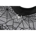 Darkinlove Women's Gothic Spider Cobweb Short Sleeve Top