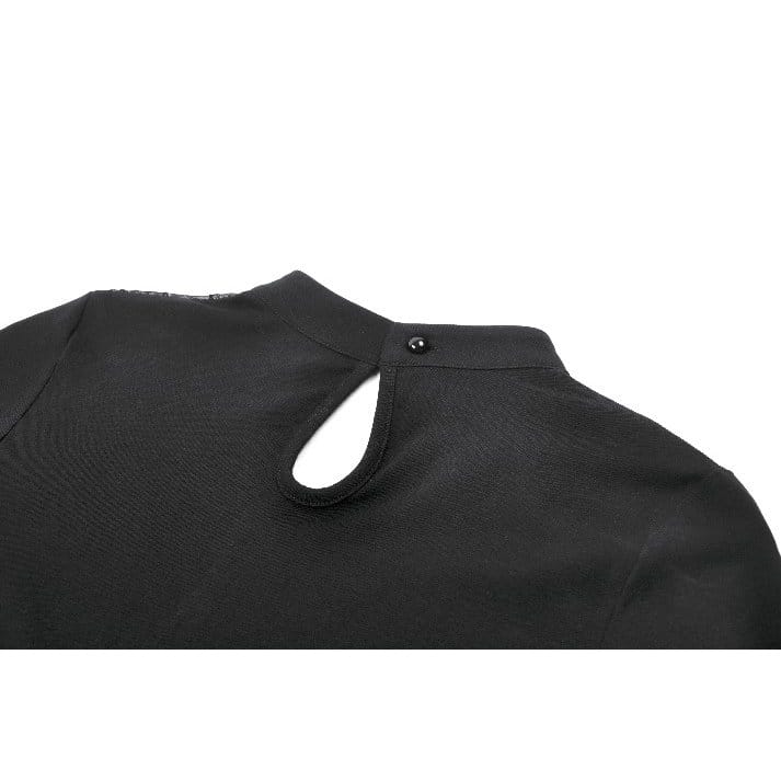 Top a maniche corte da donna Darkinlove con stampa ragnatela gotica