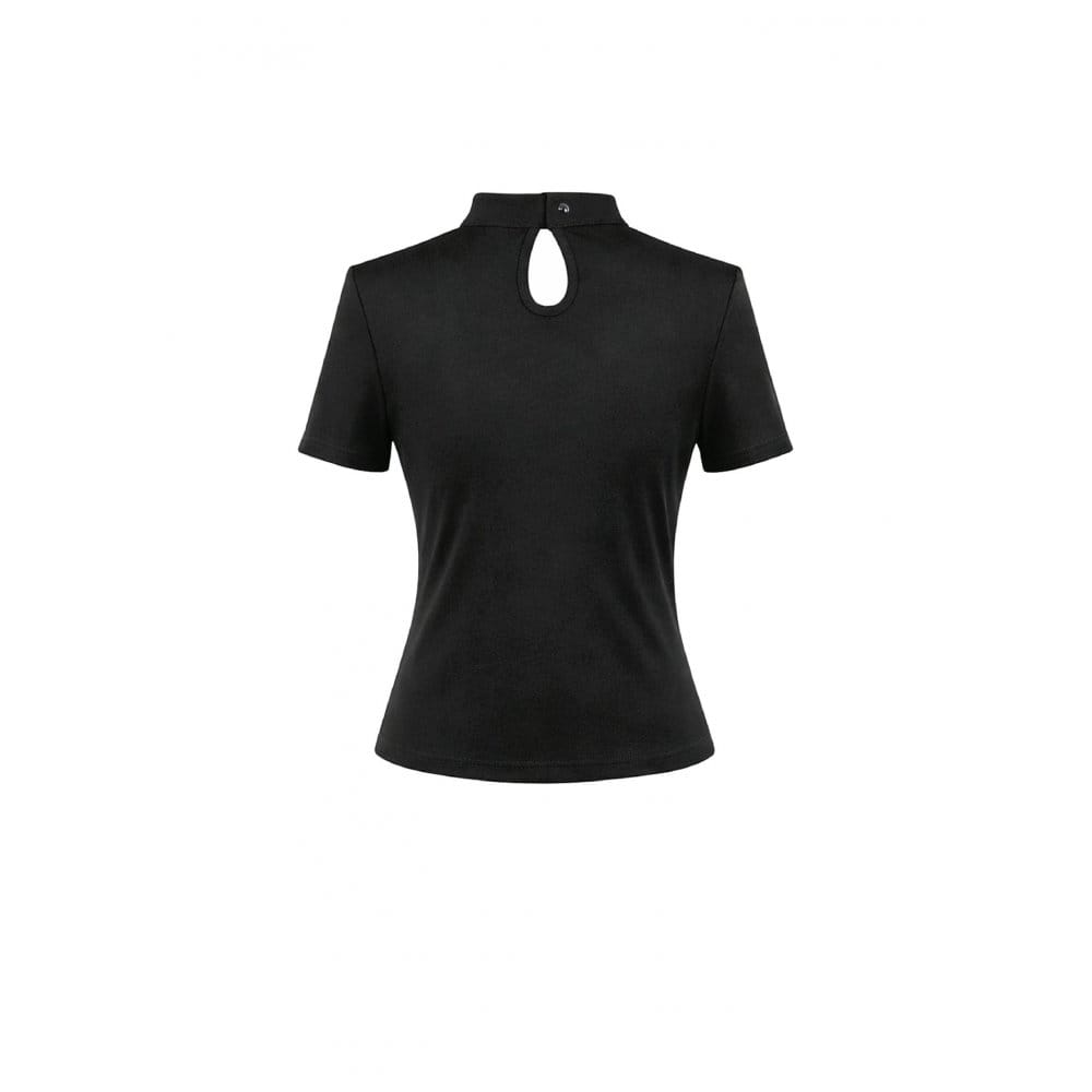 Top a maniche corte da donna Darkinlove con stampa ragnatela gotica