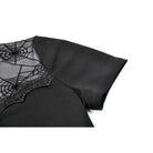 Darkinlove Women's Gothic Spider Cobweb Short Sleeve Top
