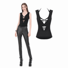 Darkinlove Women's Gothic Spider Cutout Halterneck Tank Top