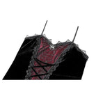 Darkinlove Women's Gothic Spider Decor Lace-up Contrast Color Crop Top
